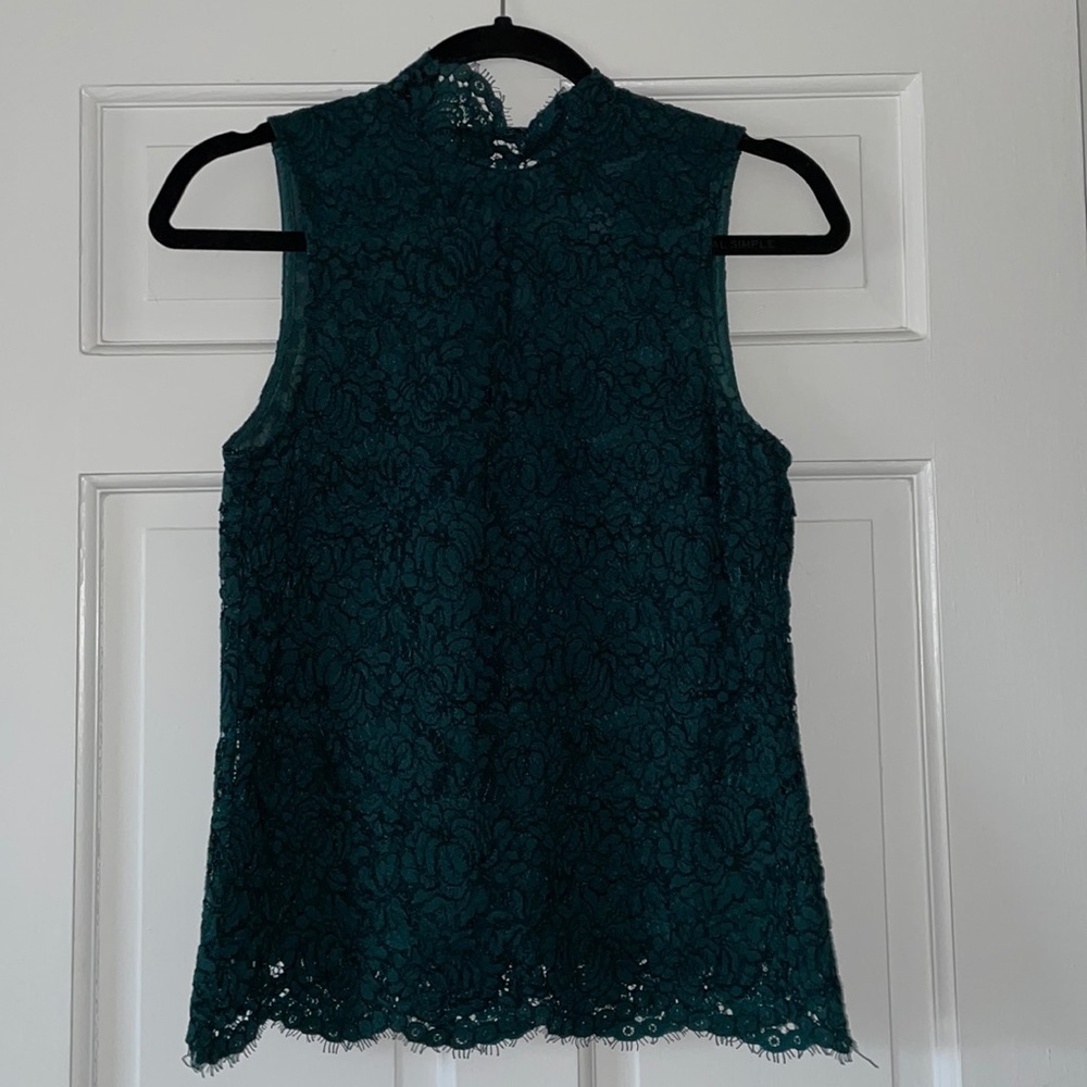 Emerald Green High-Neck Sleeveless Top